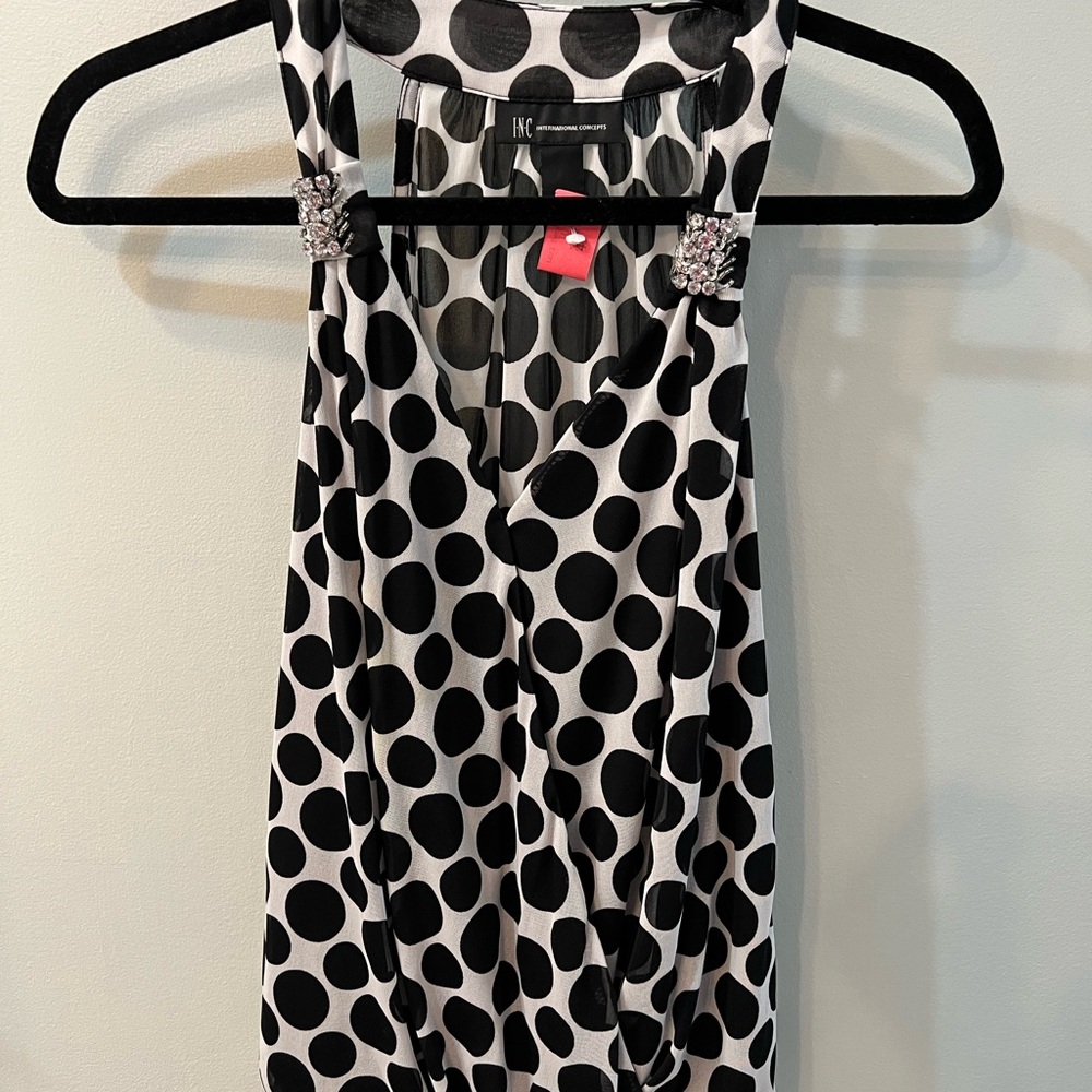 INC polka dot top
